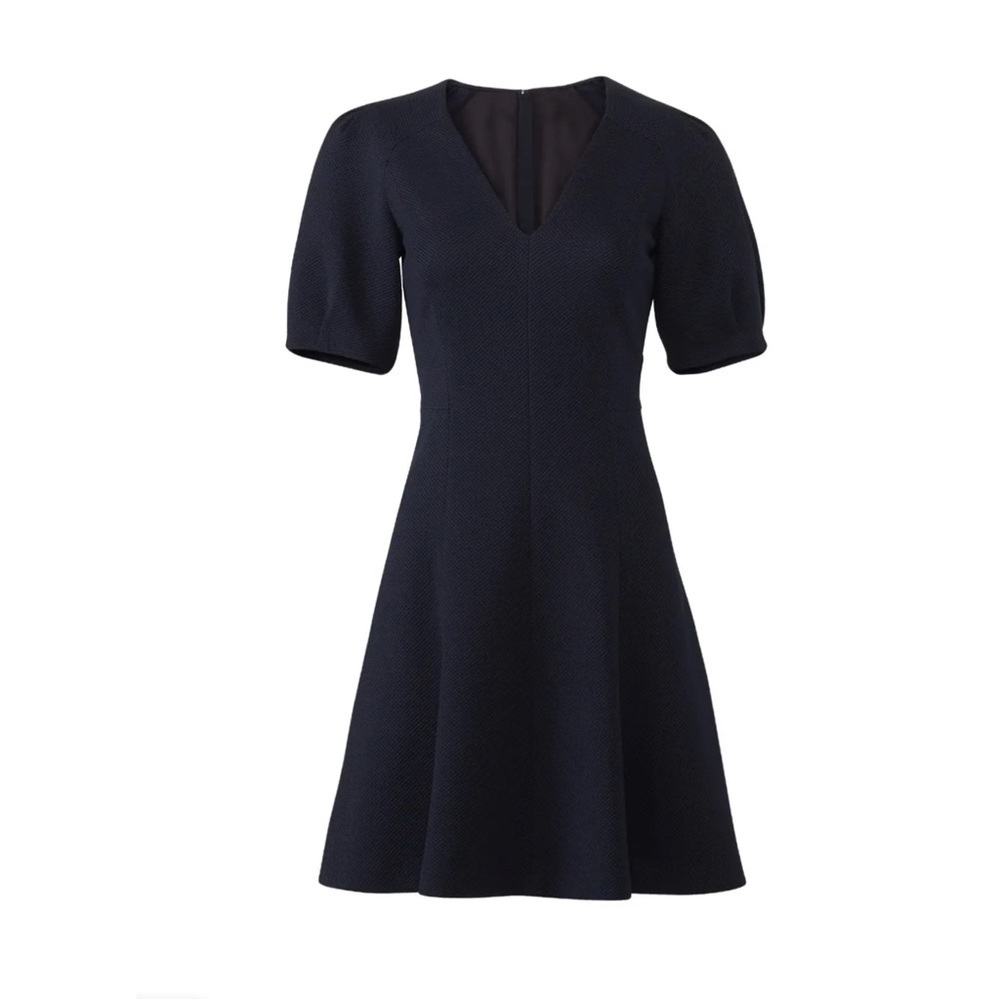 REBECCA TAYLOR Navy Stretch Textured Dress Size 2 - Picture 5 of 12